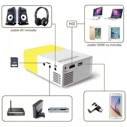 Mini Proyector Portátil + 500 Juegos Clásicos 🕹️