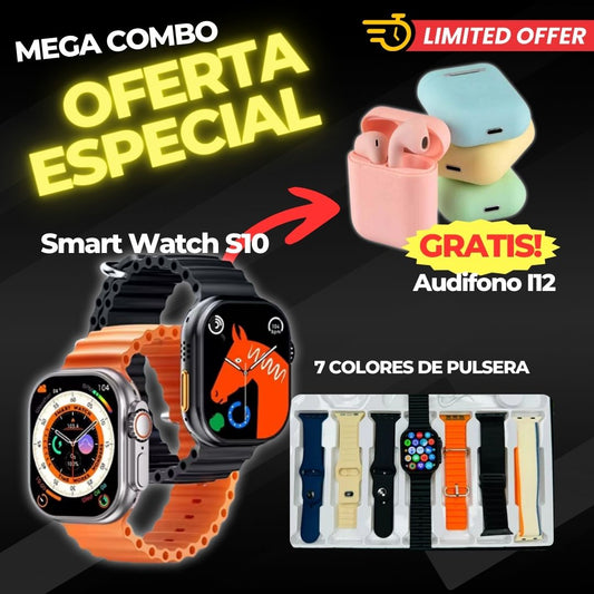 🔥Super Combo Smartwatch S10 + Audífonos I12🔥